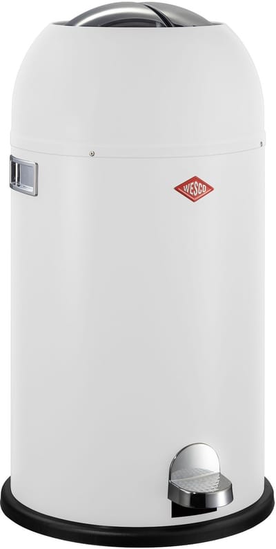 WESCO Kickmaster Prullenbak | Pedaalemmer | 33 Liter | Metaal - Mat wit | Afvalemmer - Made in Germany