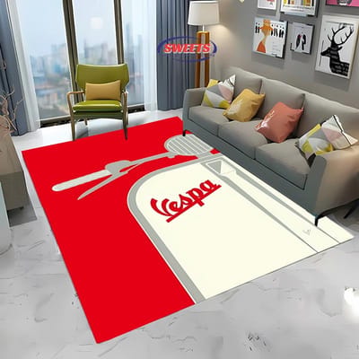 V-Vespa M0t0 3D-geprinte tapijt voor woonkamer, slaapkamer, hal, lange strook, antislip, zacht gebiedskleed, bankdeurmat, huisdecoratiemat 60*90cm
