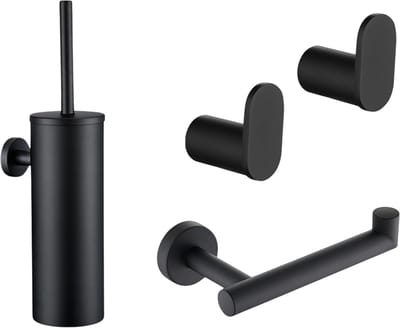 XIVADA Toiletset Zwart - Toilet Accessoires 3-delig -Toiletgarnituur Zwart