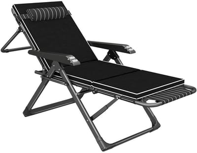 Opvouwbare ligbedden - Loungestoel buiten - Relaxen in tuin - Verstelbaar met voetsteun - Draagvermogen 150kg - Effen