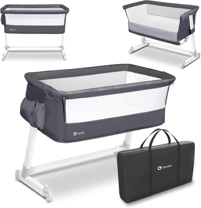 2 in 1 Co-Sleeper en Reisbedje Voor Baby - Hoogte Verstelbaar, Comfortabel Met Muskietennet