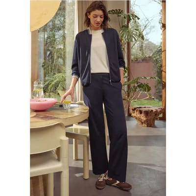 Jersey blouson met contrasterende knoopdetails
