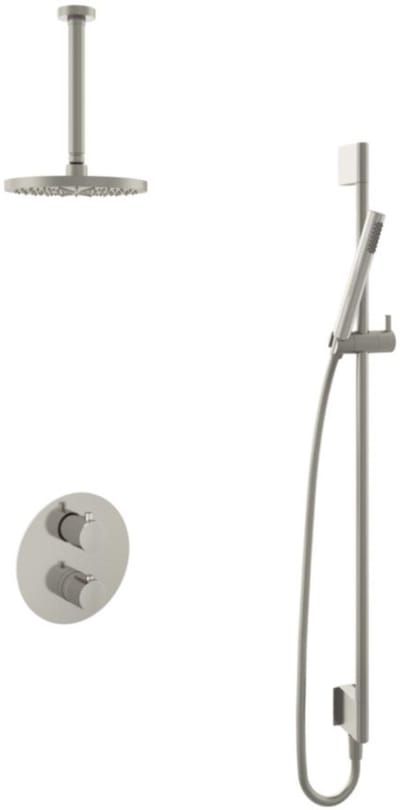 Hotbath Buddy - Inbouw Regendoucheset - Thermostatisch - Plafondbuis 30 cm - Hoofddouche 200 mm - Staafhanddouche - Glijstang 900 mm - met 2-Weg Stop-Omstel - Waterbesparend - V02