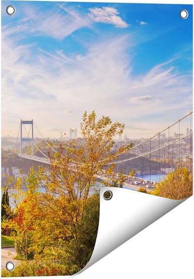 Gards Tuinposter Bosphorus Brug in Instanbul - 40x50 cm - Tuindoek - Tuindecoratie - Wanddecoratie buiten - Tuinschilderij
