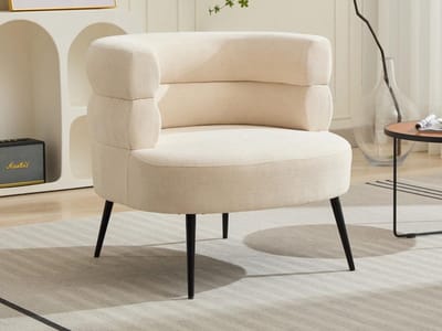 Vente-unique Fauteuil van beige stof CAMEDO