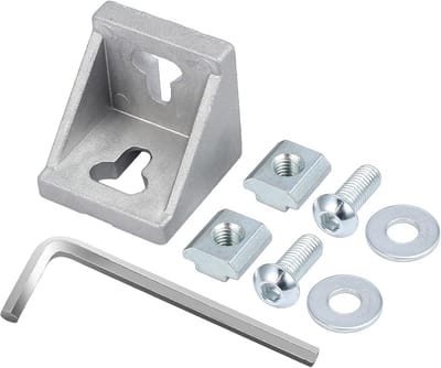 Hoekbevestiging voor aluminium profielen 10x bevestigingsmateriaal voor hoekverbindingen 43x42x42mm