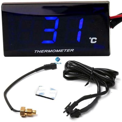 Universiële digitale LED-thermometer met sensor voor motorfiets, 0-120C, water- en olie-temperatuurmeter voor 12V motoren, geschikt voor motorfietsen en scooters