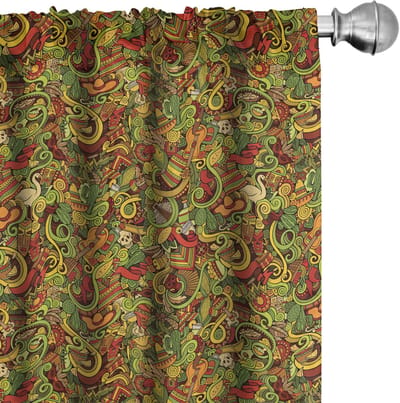 ABAKUHAUS Fiesta – Gordijnen 2-delige set – veelkleurig, 75x245 cm – microvezel