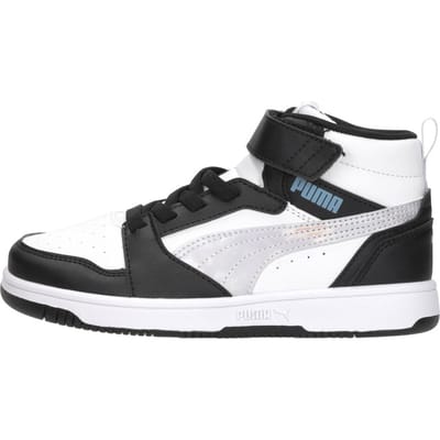 PUMA Puma Rebound V6 Mid Space Belle AC+ PS Meisjes Sneakers - PUMA Black-Lilac Crush-PUMA White
