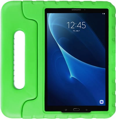 HappyCase Kinder Tablethoes Geschikt voor Samsung Galaxy Tab A 10.1 (2016) | Kindvriendelijke Hoes | Beschemhoes | Kinderhoes | met Handvat en Standaard | Groen