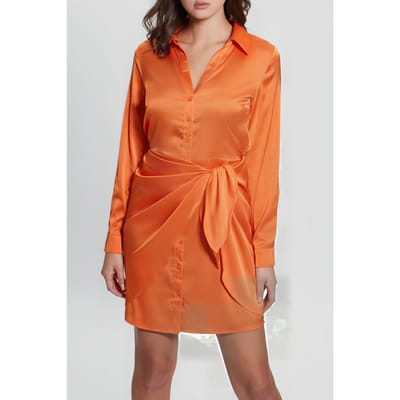 GUESS  Eco Es Ls Alya Dress Orange Slushie Maat: XS | Blousejurken Outlet | Dames | Oranje