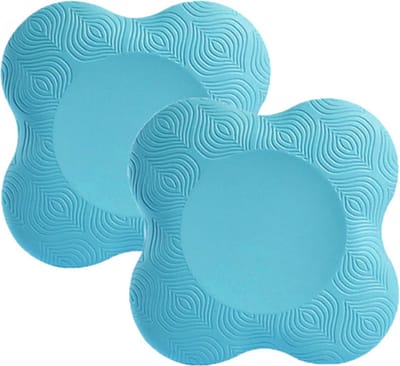DW4Trading Yoga Kniebeschermer Mat Licht Blauw - Sport Balans Kussen - Set van 2 Stuks - 20x20 cm