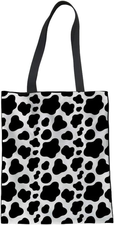 Canvas Shopper - Draagtas Hobo - Boodschappen Doen - Koe Print - Groot Formaat - Bruin