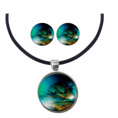 2-Delige set- 2.5-Suzan- Ketting met zilveren oorbellen- Charme Bijoux