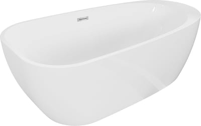 Mexen Giada vrijstaande badkuip 170 x 90 , wit glans, overloop chroom - 52741709000-01