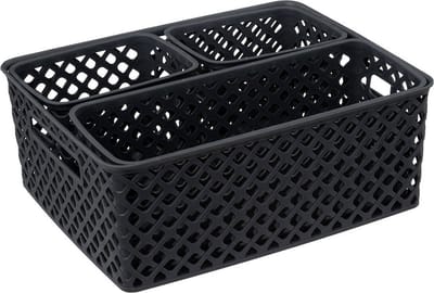 Set van 4 plastic mandjes voor opslag FOLK.