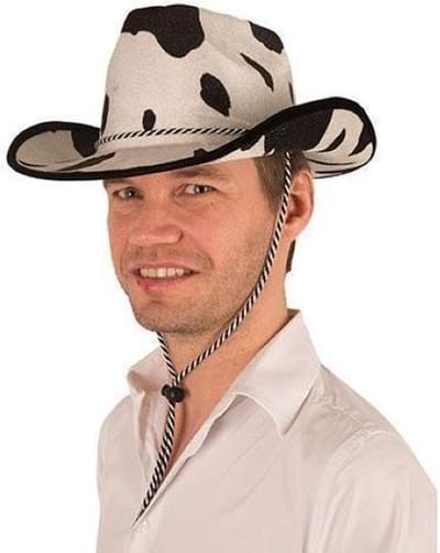 Partyline Cowboyhoed - Fantastische hoed met koeienprint voor kostuum