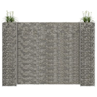 vidaXL Gabion plantenbak H-vormig 260x40x200 cm staaldraad