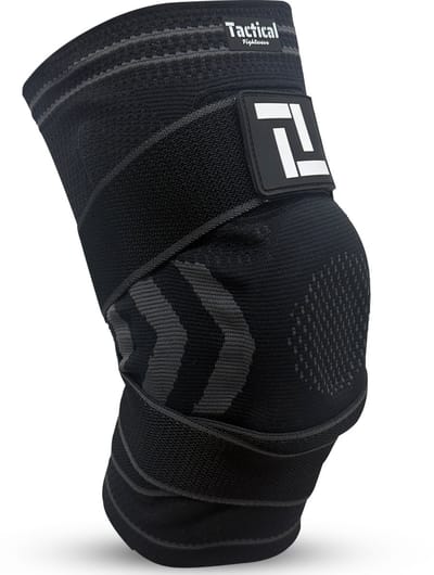 Tactical Fightwear Kniebrace – Sportbrace voor Jiu Jitsu, MMA & Fitness – Kniebescherming met Antislip & Dubbele Strap – Unisex – Maat M