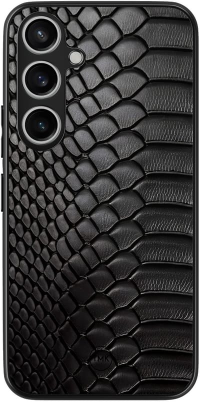Hoesje geschikt voor Samsung Galaxy A55 - Black snake - Zwart - TPU case - Slangenprint - Hardcase zwart telefoonhoesje