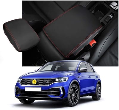 Armsteunhoes voor VW T-ROC 2018-2023, Bescherming tegen Krassen, Faux Leer, Center Console Accessoire, Comfort en Stijl