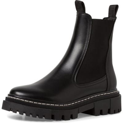 Tamaris dames chelsea boot leren laarzen enkellaars vrouwen leer zwart
