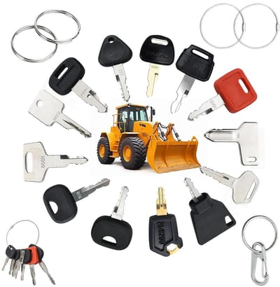 Complete Set van 18 Stuks Sleutels en Gereedschap voor Bouwmachines en Tractoren - Universele Startschakelaar en Ontstekingssleutel voor Graafmachines en Bulldozers