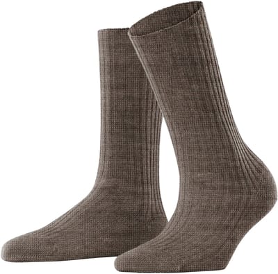 FALKE Cosy Wool Boot eenkleurig wol sokken dames bruin - maat 39-42