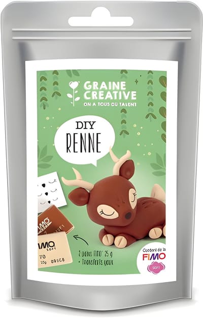 Graine Creative Fimo polymeerklei rendier - creatieve kerst knutselset.