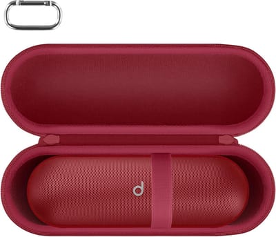 Draagbare Hard Case voor Wireless Bluetooth Speaker - Organiser voor Beats Pill, Rood, 27 x 9.7 x 8.5cm, Bescherming, Reisaccessoire, Sportief Design