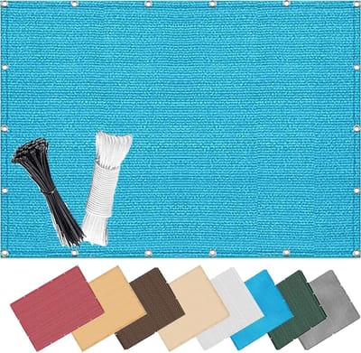 Balkonscherm Pvc 1.25 x 9 m, 98% Uv-Bestendig, Weerbestendig, Makkelijk Te Installeren, Zonder Boren, Afrastering Tegen Inkijk met Oogjes, met Oogjes Touw, Voor Tuin, Blauw