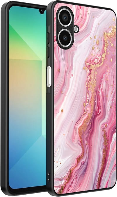 Smartphonica Telefoonhoesje Geschikt voor Samsung Galaxy A06 met marmer opdruk - TPU backcover case marble design - Roze geschikt voor Samsung Galaxy A06