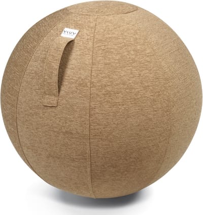 Vluv STOV - zitbal met hoes - voor kantoor en thuis - ergonomisch - yoga- en zwangerschapsbal - 60-65 cm - macchiato