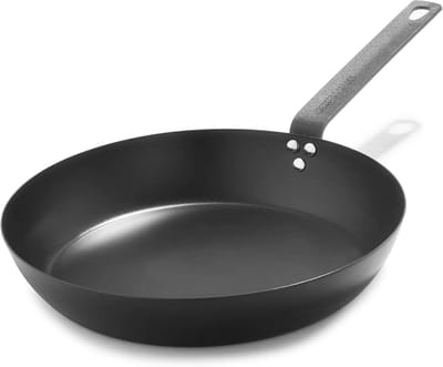 Geglazuurde Koolstofstalen Koekenpan 30cm voor Alle Warmtebronnen