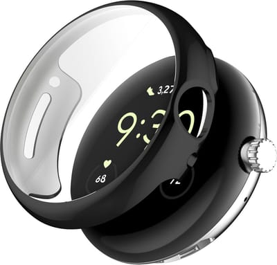 Strap-it TPU bescherm hoesje - geschikt voor Google Pixel Watch 1 / 2 / 3 - 41mm - zwarte schokabsorberende case voor Pixel Watch 1 / 2 / 3 - 41mm (zwart)