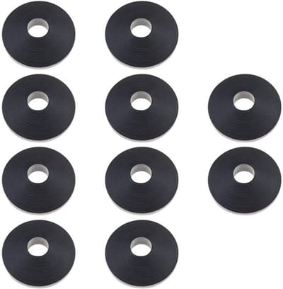 WC-Brilsluitring 10 Stuks - Rubber Vervanging - 27 mm Diameter - Zwart - Scharnier Armatuur - Duurzaam en Schokbestendig - Toiletzitting