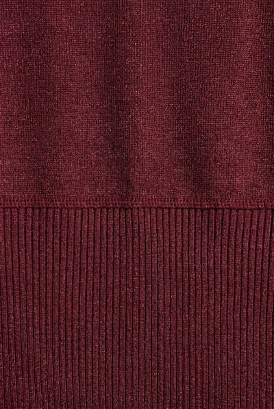 Minus Msliva Puff Sleeve Metallic Knit Pullover Truien & vesten Dames - Sweater - Hoodie - Vest- Bordeaux - Maat XS