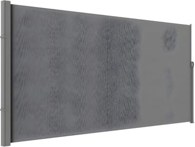 Intrekbare zijluifel – Voor buitengebruik op terras of tuin – Privacy- en windbescherming – Polyester, waterdicht, UV 30+, 180x300 cm, grijs