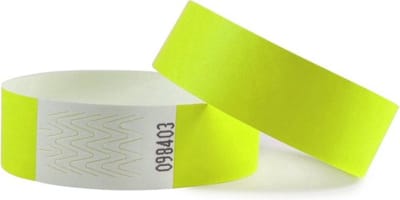 CombiCraft Blanco Tyvek Polsbandjes Neon Geel - 500 stuks