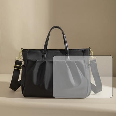 Sac pour ordinateur portable pour femmes, sac à main, mallette de grande capacité, sac fourre-tout bandoulière une épaule, voyage d'affaires, déplacements quotidiens, sac de doublure gray