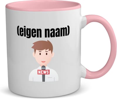 Akyol - journalist met eigen naam koffiemok - theemok - roze - Journalist - mensen die werken als journalist - collega's - verjaardag - afscheidscadeau - geschenk - kado - 350 ML inhoud