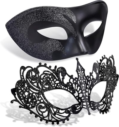 2 Stuks Venetiaans Masker voor Halloween, Carnaval en Feest, Unisex Maskers voor Kostuums en Verkleedpartijen