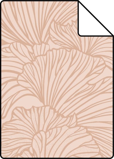 Proefstaal ESTAhome behang ginkgo bladeren terracotta roze - 26.5 x 21 cm - 139489-S