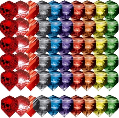 Dart Flights Set - Vliegels Stabilisator - Dartpijlen Personaliseren - Robuuste Kunststof - 60 stuks - Diverse Motieven