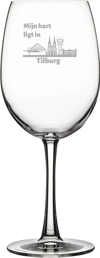 Gegraveerde Rode wijnglas 58cl Tilburg