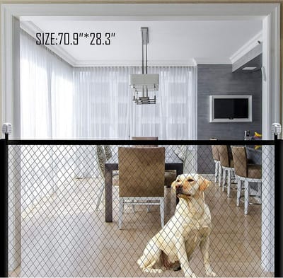 Opvouwbaar gaashek voor honden, huisdieromheining/kattenverblijf, geschikt voor binnen- en buitengebruik - 180*72 cm