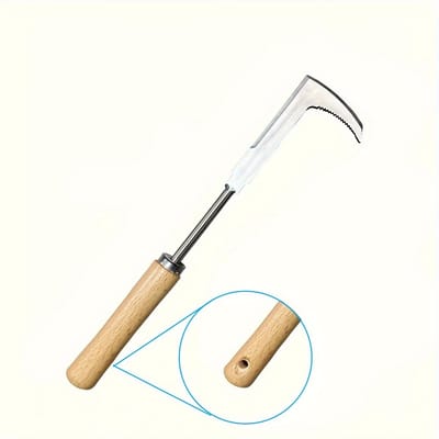 1 stuks Duurzaam Roestvrij Staal Handmatig Wieden Tool met Tandwielen - Perfect voor Efficiënt Wegenonderhoud & Wieden, 30,0 cm Handvat, Ideaal voor Scheuren white