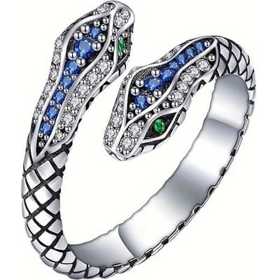 1 pièce Anneau Serpent Créatif Anneau Ouvert Réglable, Mode Classique Populaire Accessoires Quotidiens gray