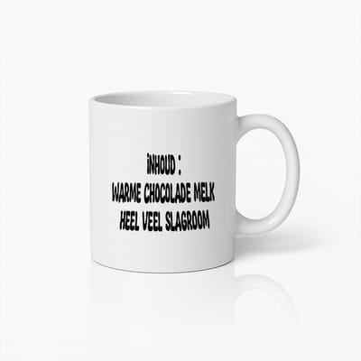 Inhoud: Warme Chocolade Melk, Heel Veel Slagroom" Grappige Mok – Gezellige Keramische Beker voor Winterdrankjes – Ideaal Cadeau voor Chocoladeliefhebbers