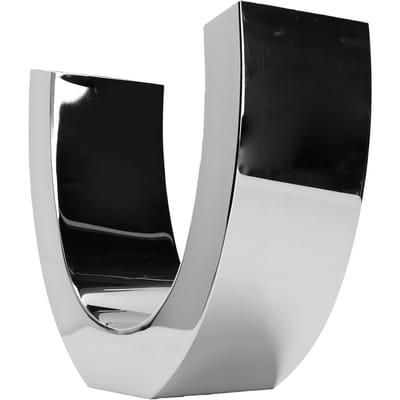 Vase en Acier Inoxydable Vase à Fleurs Métallique Moderne Forme en U et Finition Miroir Construction à Base Stable et Facile à Nettoyer white